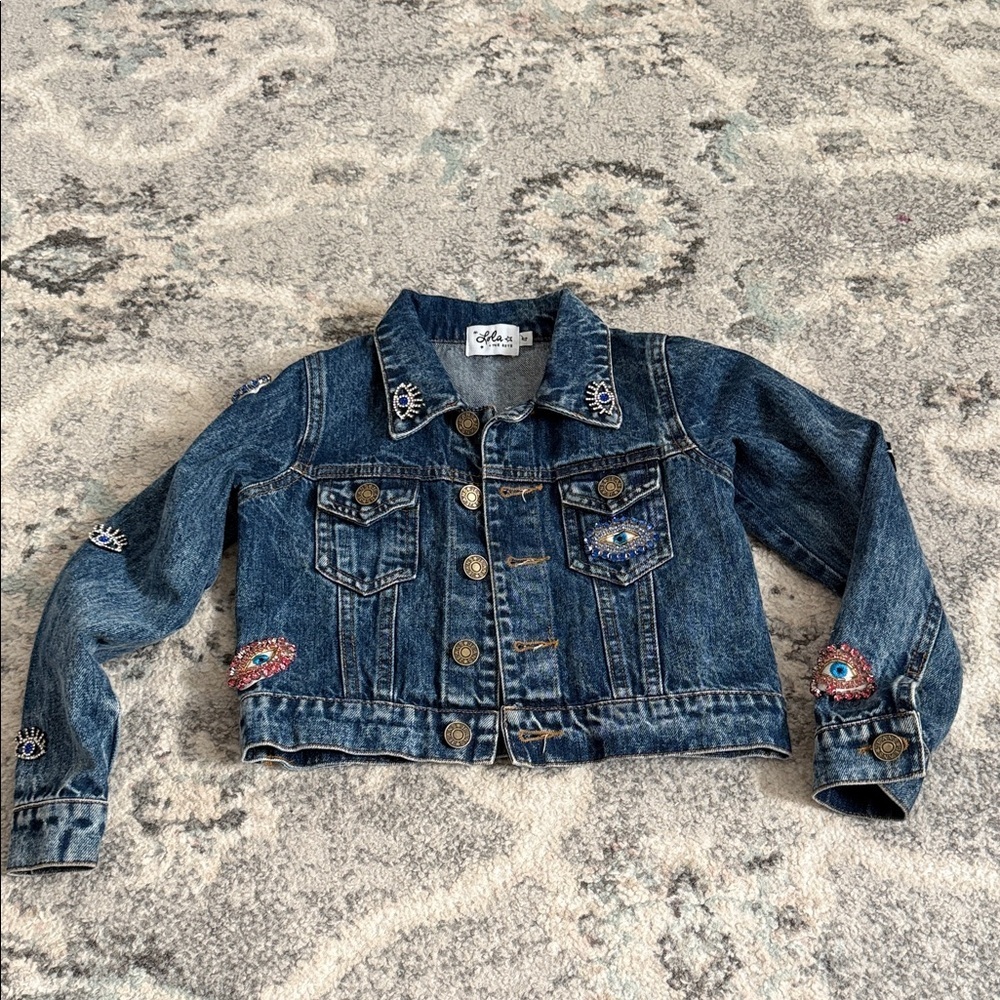 Lola + The Boys Evil Eye Denim Jacket